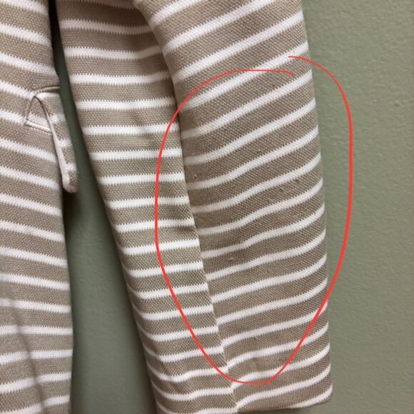 Banana Republic Womens Pique Striped Knit Blazer Size L Preppy Academia Coastal - Picture 7 of 15